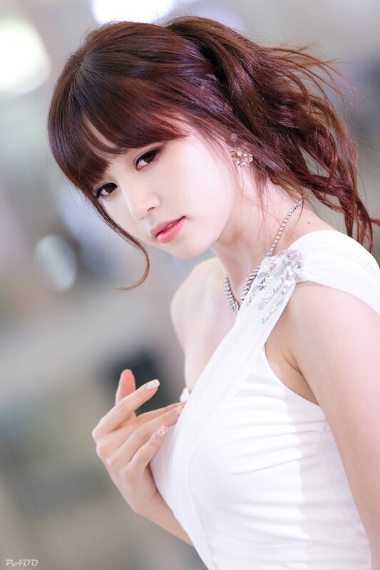Woman in White Dress — Calm, Photograph, Necklace, Earrings