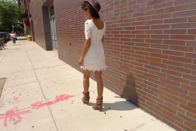 Woman in White Dress — Casual, Afternoon