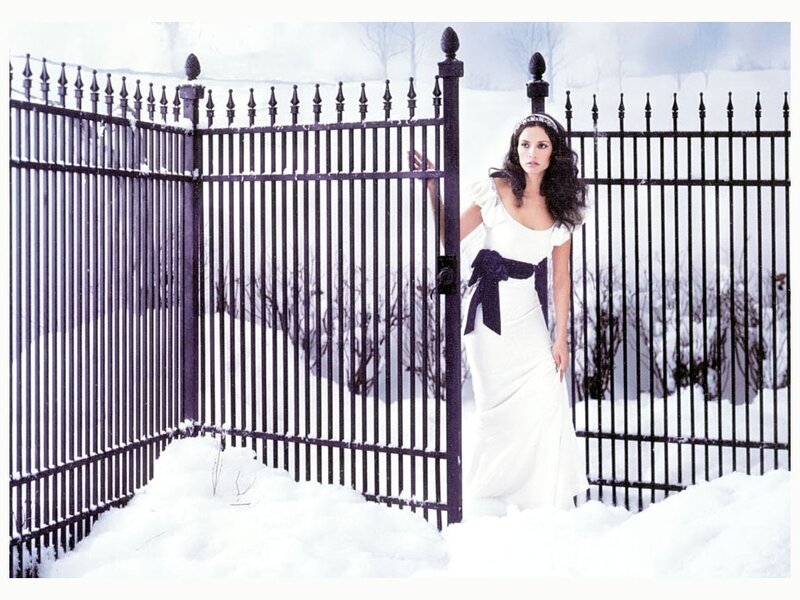 Woman in White Dress — Cold, Winter