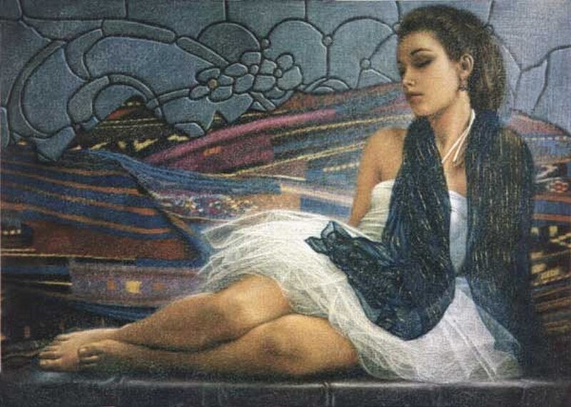 Woman in White Dress — Contemplative