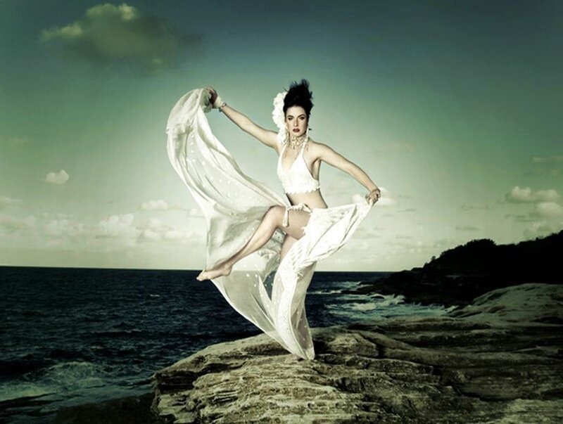 Woman in White Dress — Dramatic, Afternoon