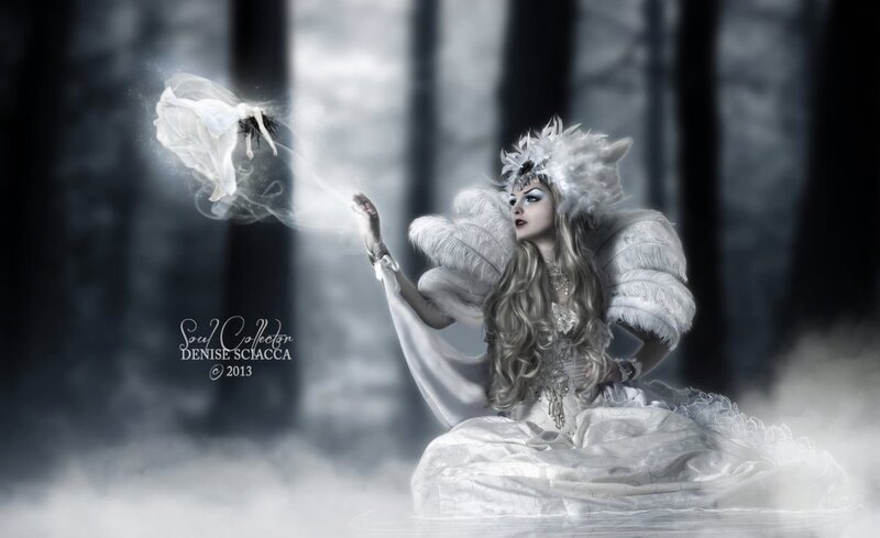 Woman in White Dress — Dramatic, Digital Art, Forest, Feathered Wings