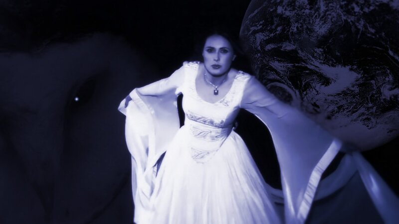Woman in White Dress — Dramatic, Digital Art, Necklace