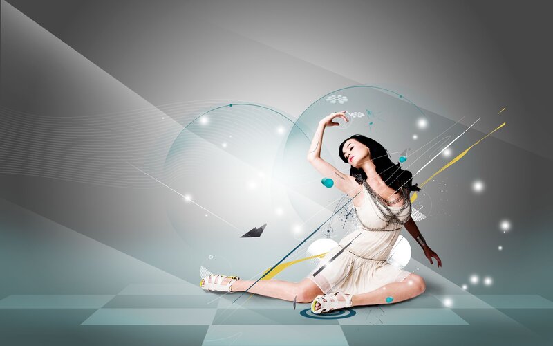 Woman in White Dress — Dramatic, Digital Art, Sandal