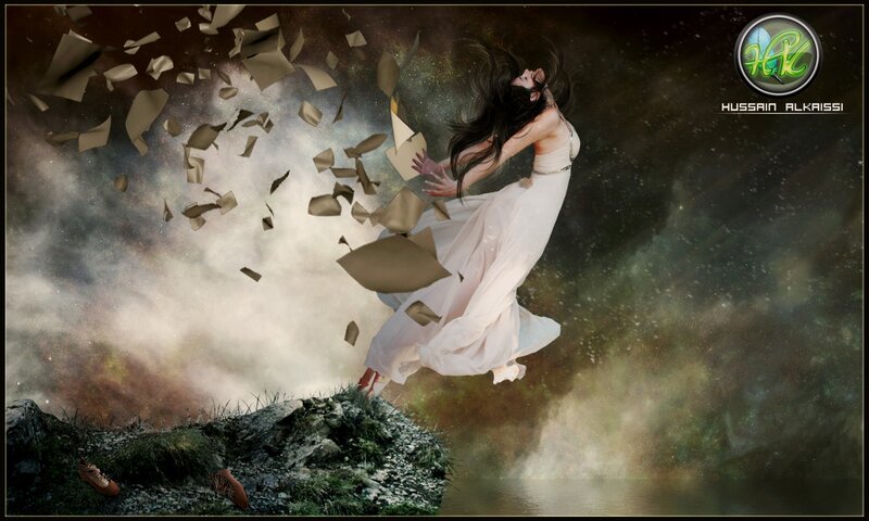 Woman in White Dress — Dramatic, Digital Art, Shoes