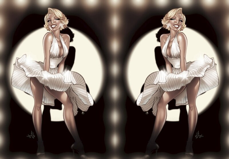 Woman in White Dress — Dramatic, Digital Art, Spotlight