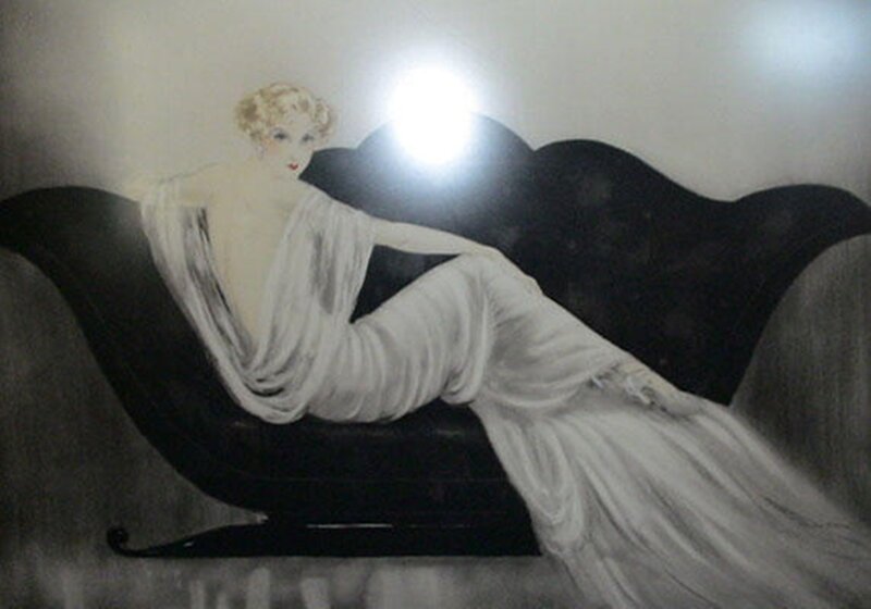 Woman in White Dress — Dramatic, Illustration
