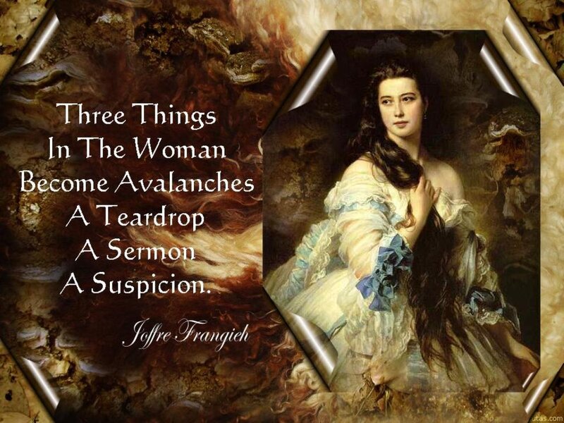 Woman in White Dress — Dramatic, Painting, Text
