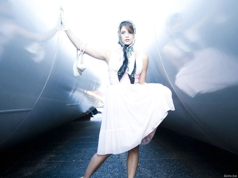 Woman in White Dress — Dramatic, Photograph, Bandana