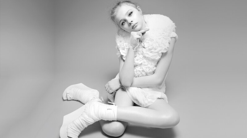 Woman in White Dress — Dramatic, Photograph, Boots, Furry Collar