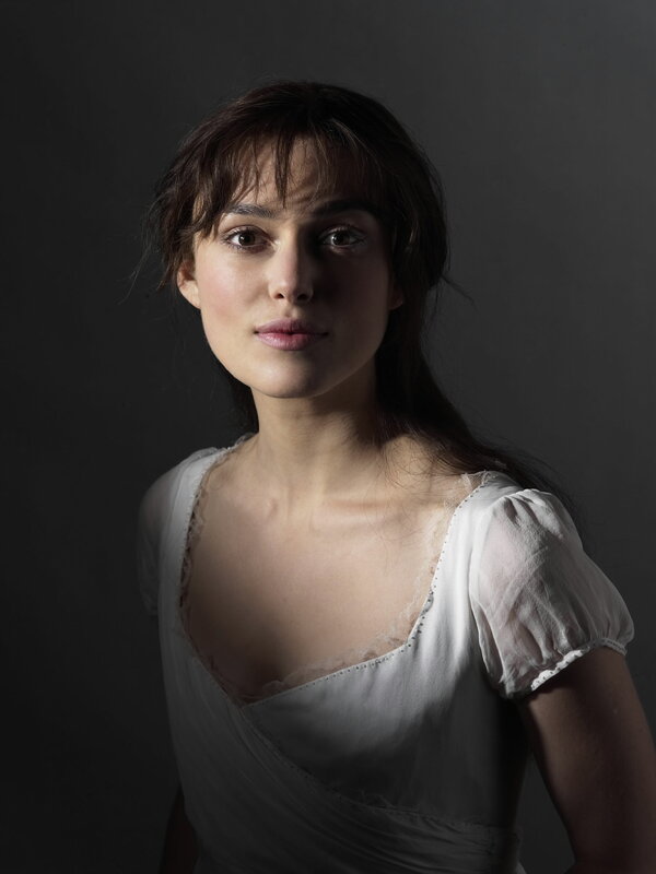 Woman in White Dress — Dramatic, Photograph, Dark Background, Black