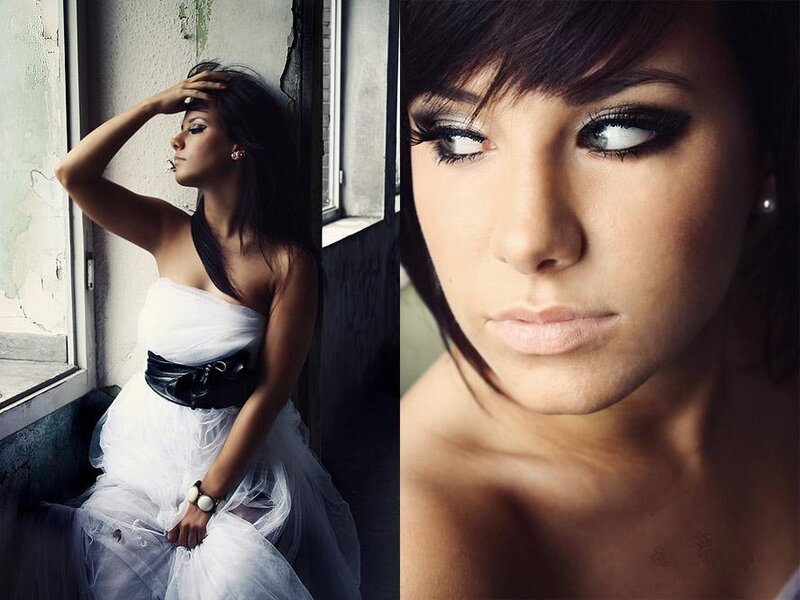 Woman in White Dress — Dramatic, Photograph, Makeup, Window