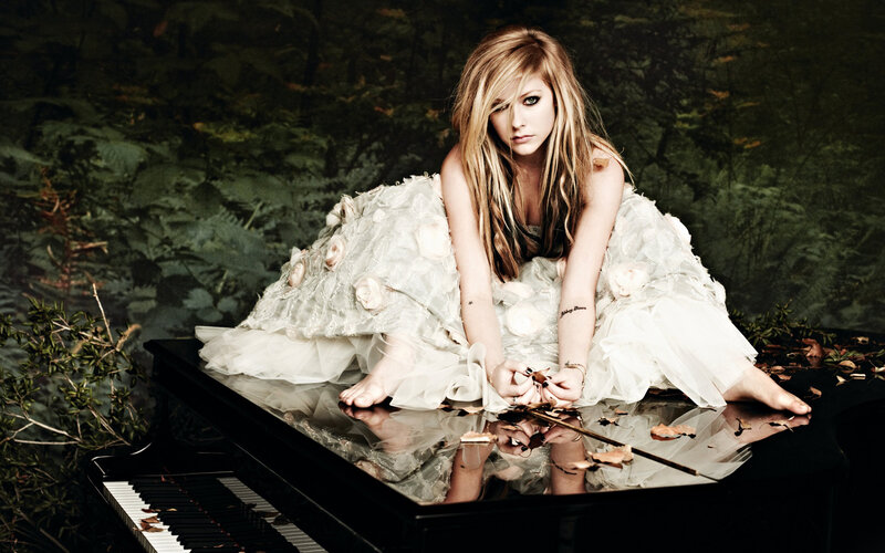 Woman in White Dress — Dramatic, Photograph, Piano