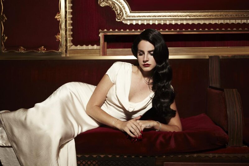 Woman in White Dress — Dramatic, Photograph, Red Couch, Pillow