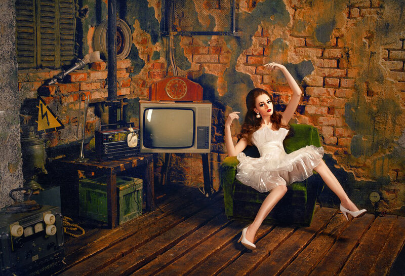 Woman in White Dress — Dramatic, Photograph, Television