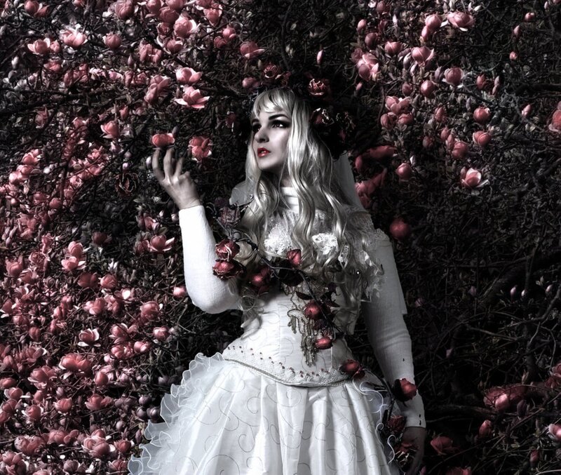 Woman in White Dress — Dramatic, Spring