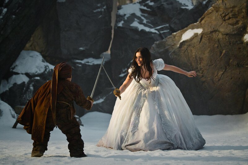 Woman in White Dress — Dramatic, Winter, Photograph, Sword