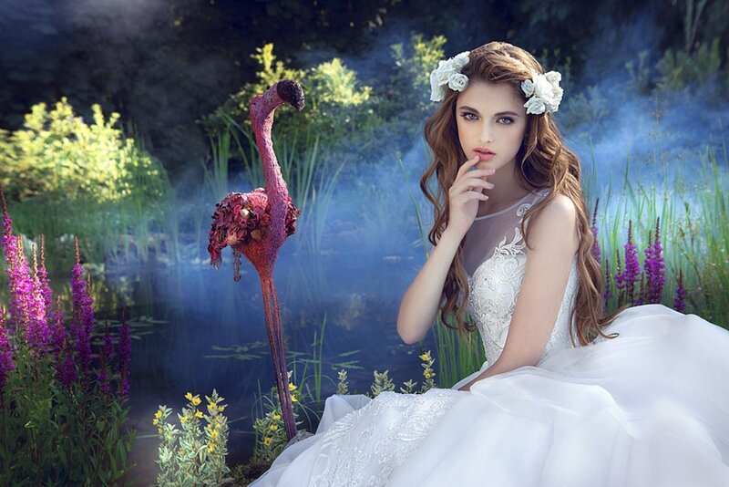 Woman in White Dress — Dreamy, Afternoon, Photograph, Flamingo