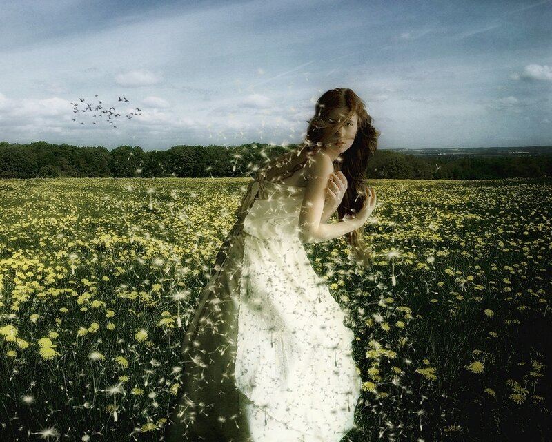Woman in White Dress — Dreamy, Afternoon