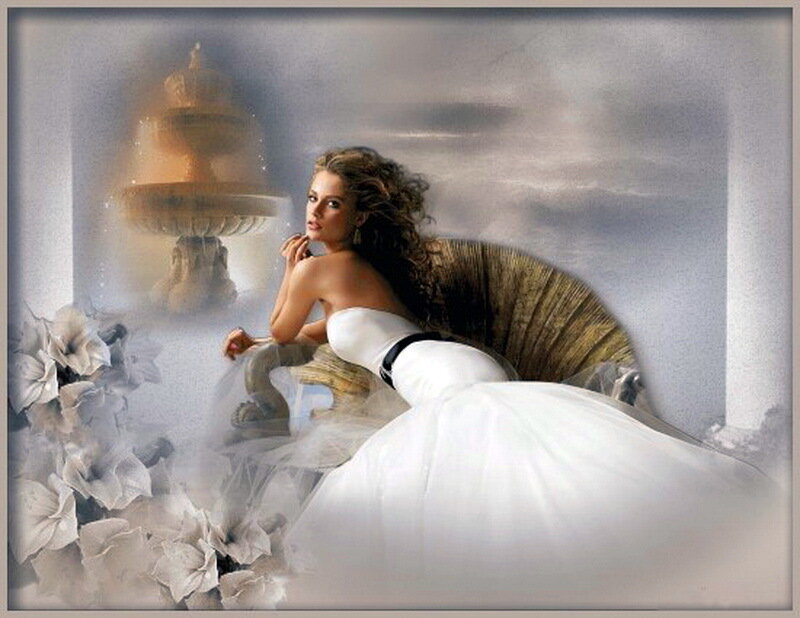 Woman in White Dress — Dreamy, Digital Art