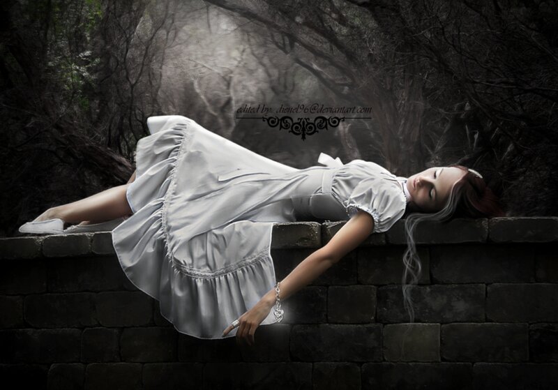 Woman in White Dress — Dreamy, Digital Art, Wall