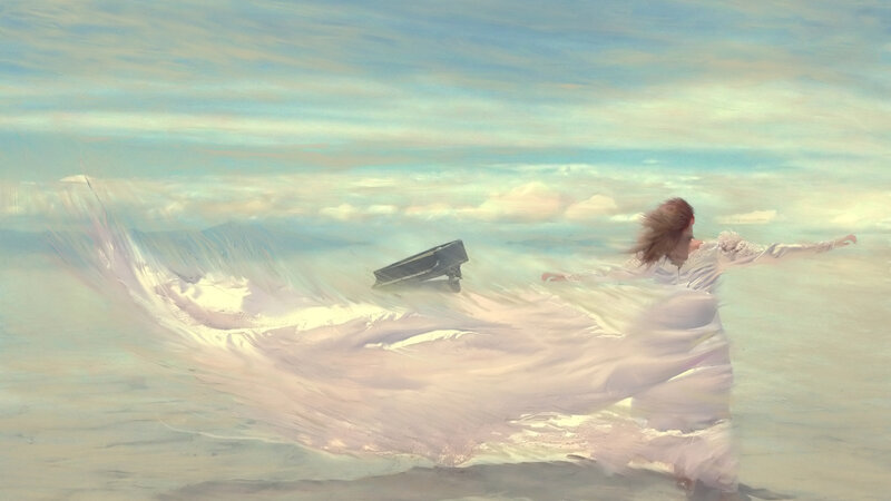 Woman in White Dress — Dreamy, Painting