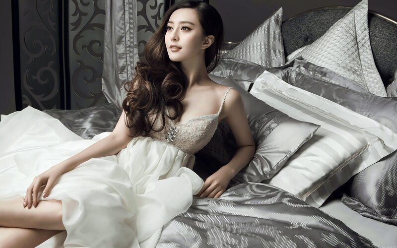 Woman in White Dress — Elegant, Photograph, Bed