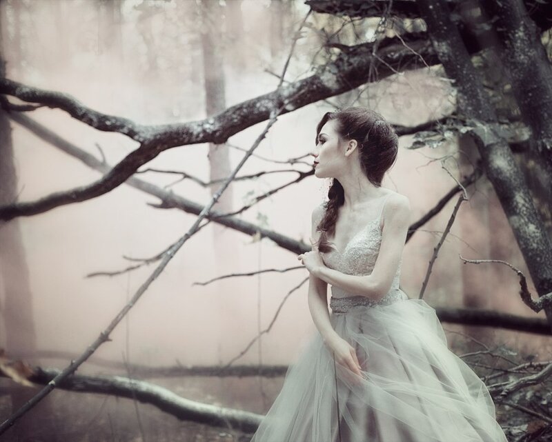 Woman in White Dress — Ethereal, Photograph, Forest, Tree Branches