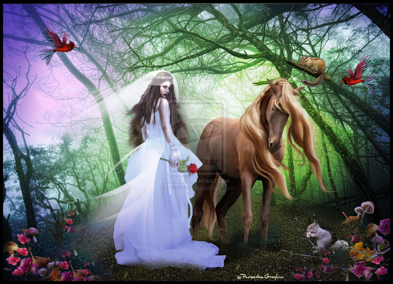 Woman in White Dress — Fantasy, Digital Art