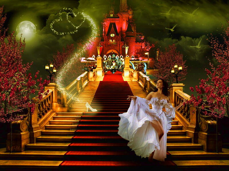 Woman in White Dress — Fantasy, Night, Digital Art
