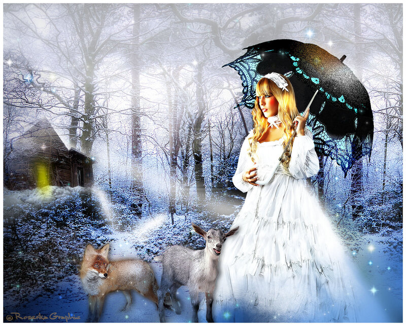 Woman in White Dress — Fantasy, Winter