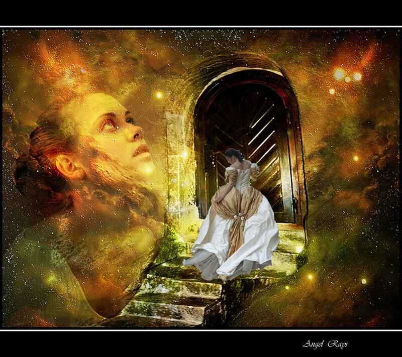 Woman in White Dress — Gold, Dramatic, Night