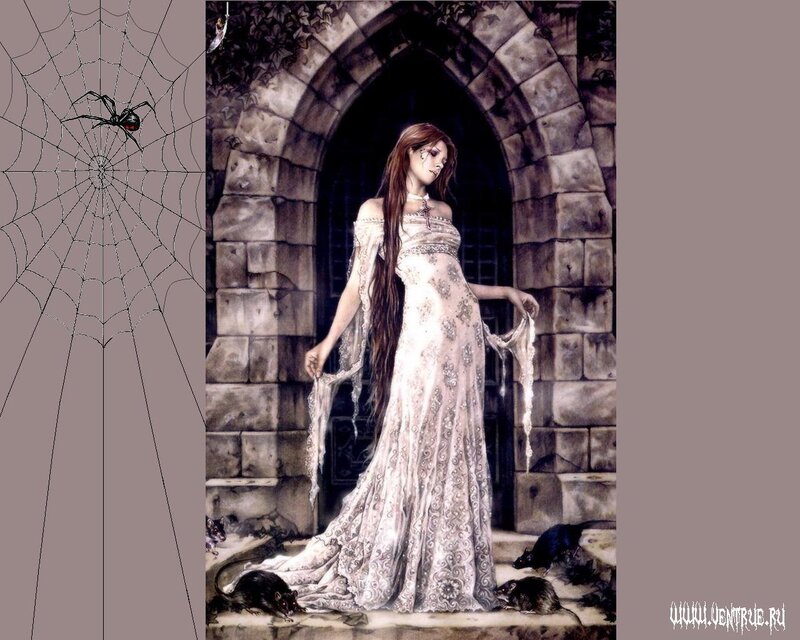 Woman in White Dress — Gothic, Night