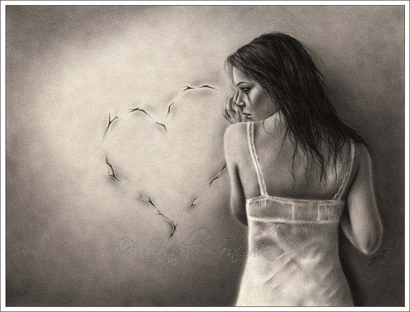 Woman in White Dress — Gray, Melancholic, Illustration
