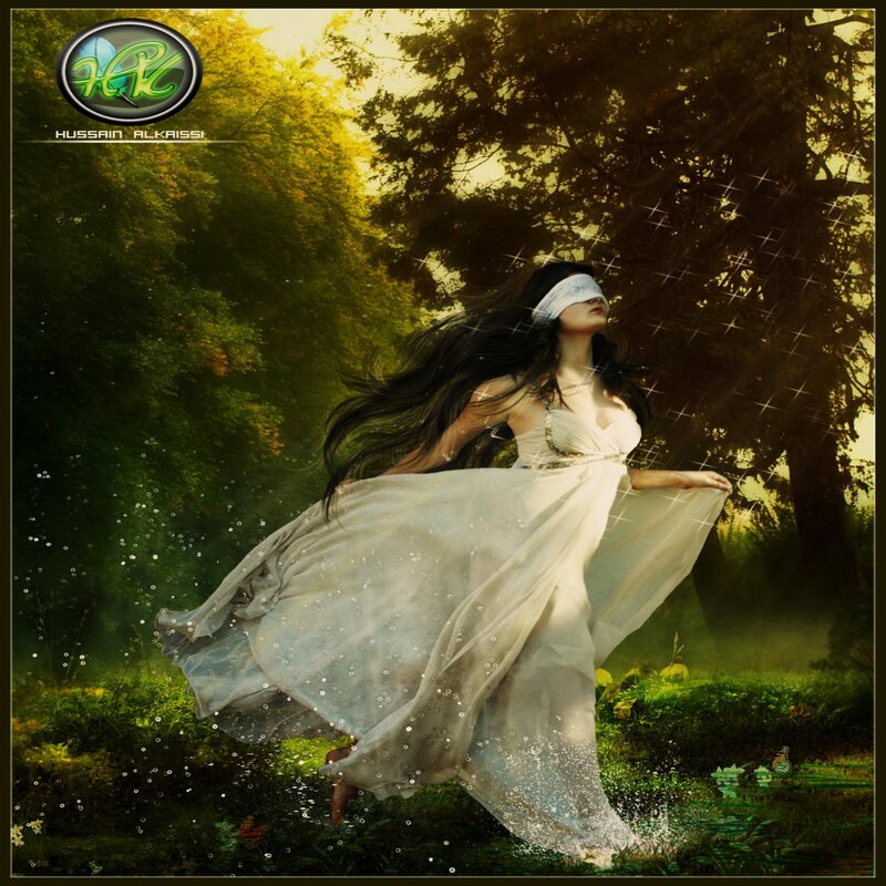 Woman in White Dress — Green, Dreamy, Afternoon
