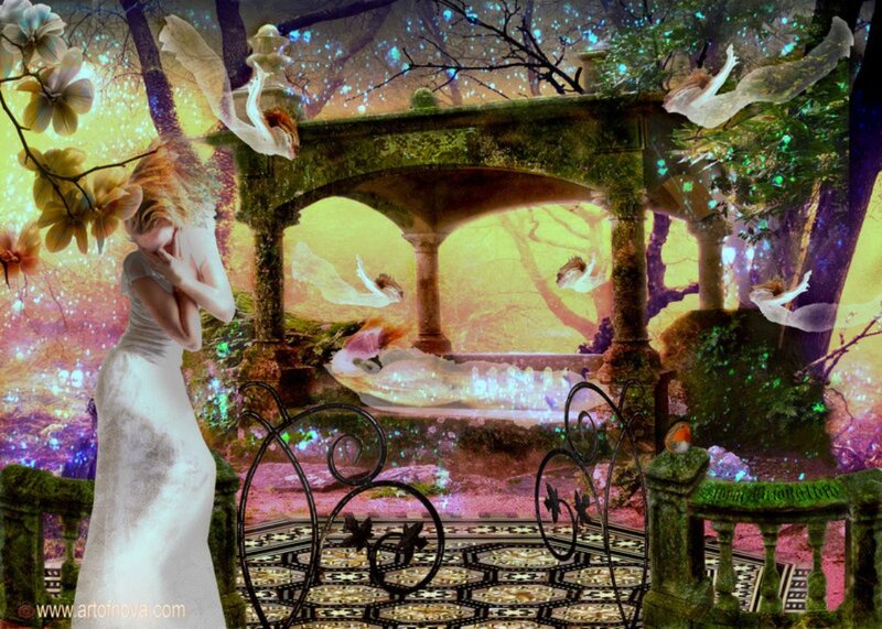 Woman in White Dress — Green, Ethereal