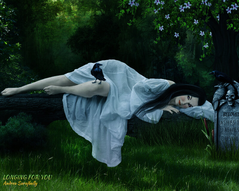 Woman in White Dress — Green, Melancholic, Night