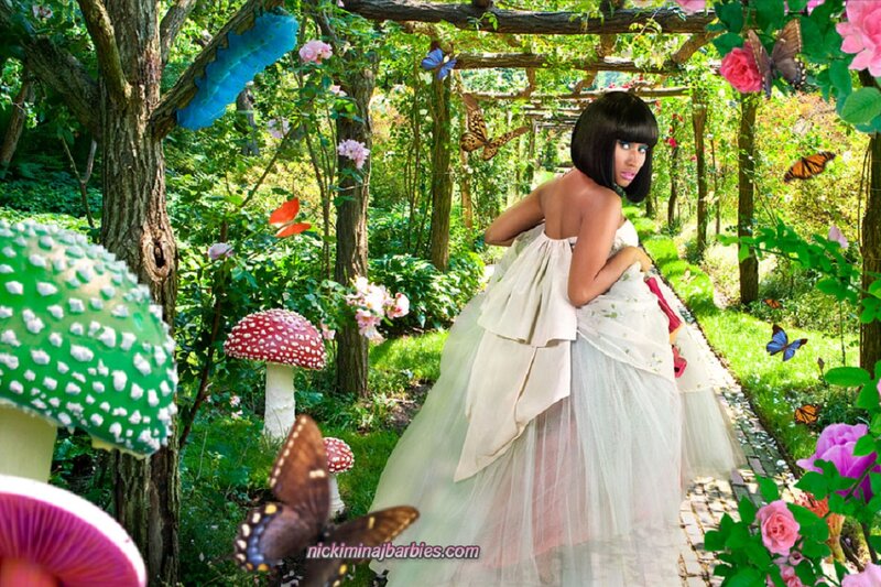 Woman in White Dress — Green, Whimsical