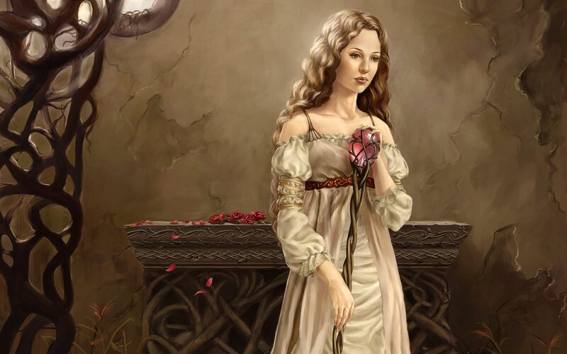 woman in white dress holding rose