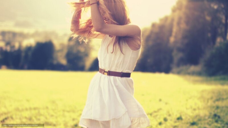 woman in white dress in field