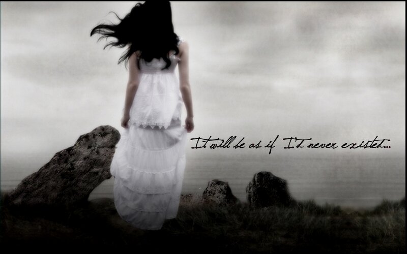 Woman in White Dress — Melancholic, Digital Art, Rocks