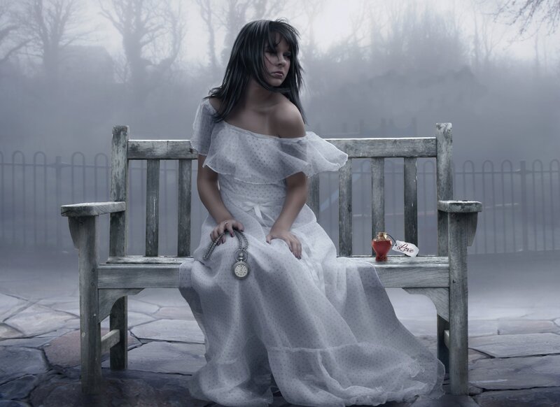 Woman in White Dress — Melancholic, Morning
