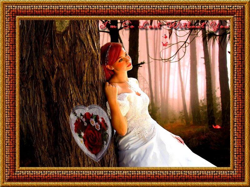 Woman in White Dress — Melancholic, Sunset, Digital Art, Tree