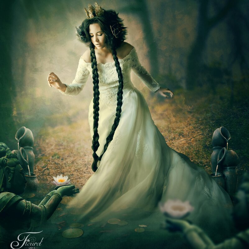 Woman in White Dress — Mystical, Digital Art