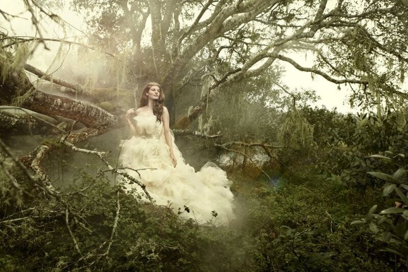 Woman in White Dress — Mystical, Photograph, Forest