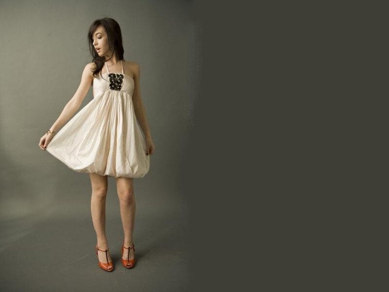 Woman in White Dress — Neutral, Photograph, Heels, Bracelet