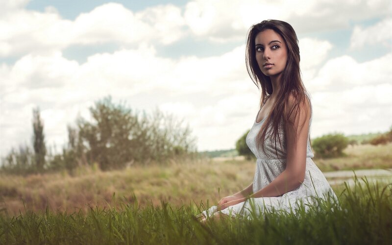 woman in white dress on grass