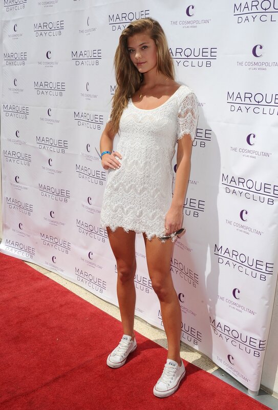 Woman in White Dress — Outdoor, Afternoon, Photograph, Red Carpet