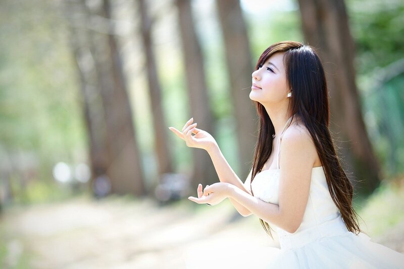 woman in white dress outdoors