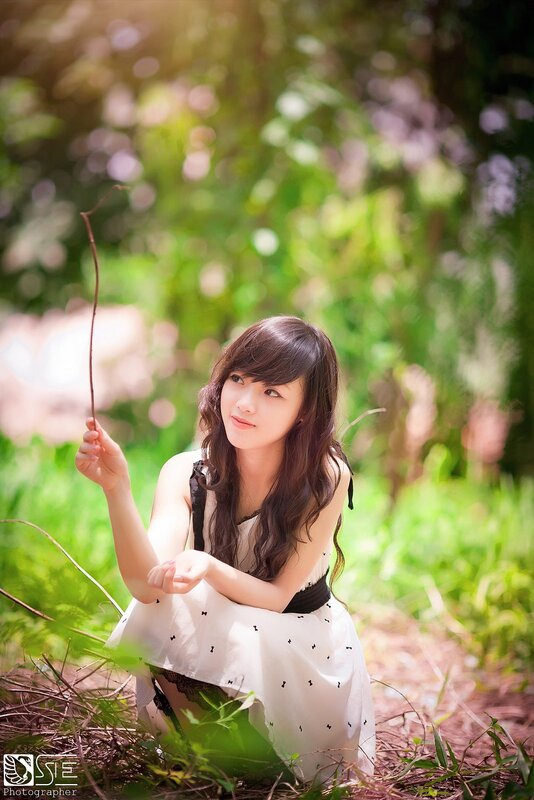 woman in white dress outdoors